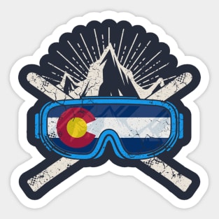 Colorado Flag Ski Skiing Sticker